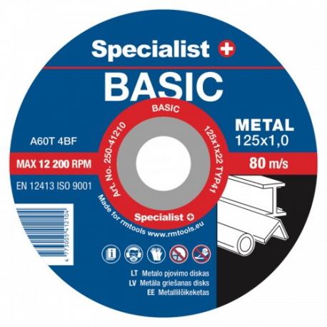 Metallilaikka katkaisun  Specialist Basic 125x1x22  (10kpl )